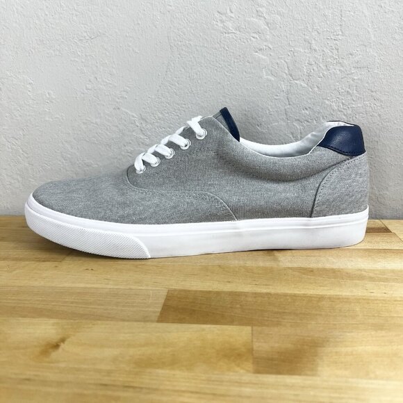J Crew Factory Men's Canvas Lace Up‎ Sneakers Washed Slate Gray Size 11.5 - Picture 1 of 9